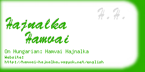 hajnalka hamvai business card